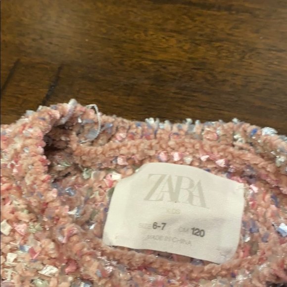 Zara Girl Multicolored Crewneck Pull Over Knit Sweater Size 6-7 - Picture 2 of 3
